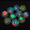 7mm - Round - AAAAAAA - High Quality - Rose Cut - Faceted - Ethiopian Opal Full Amazing Gorgeous Full Multy Colour flashy Fire - 5 pcs